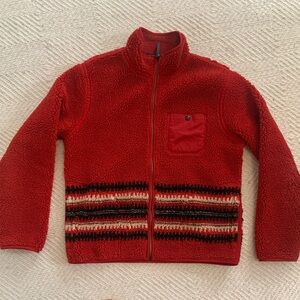 Ralph Lauren Double RL Red Sherpa Zip-Up Fleece